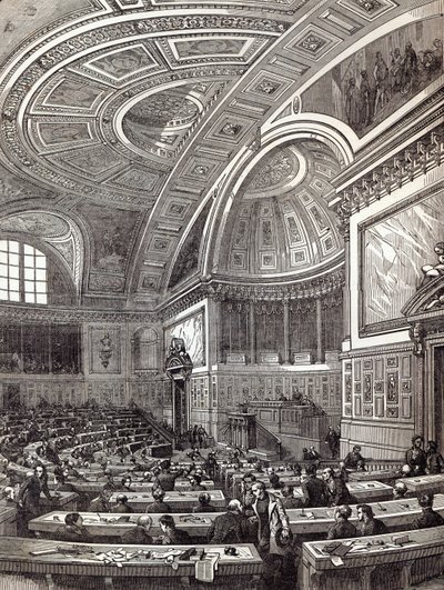 Die französische Kammer der Peers, aus The Illustrated London News, 1. Februar 1845 von Edouard Renard